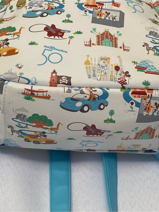 Loungefly Cream & Turquoise Walt Disney World 50th Mini Backpack main image 9